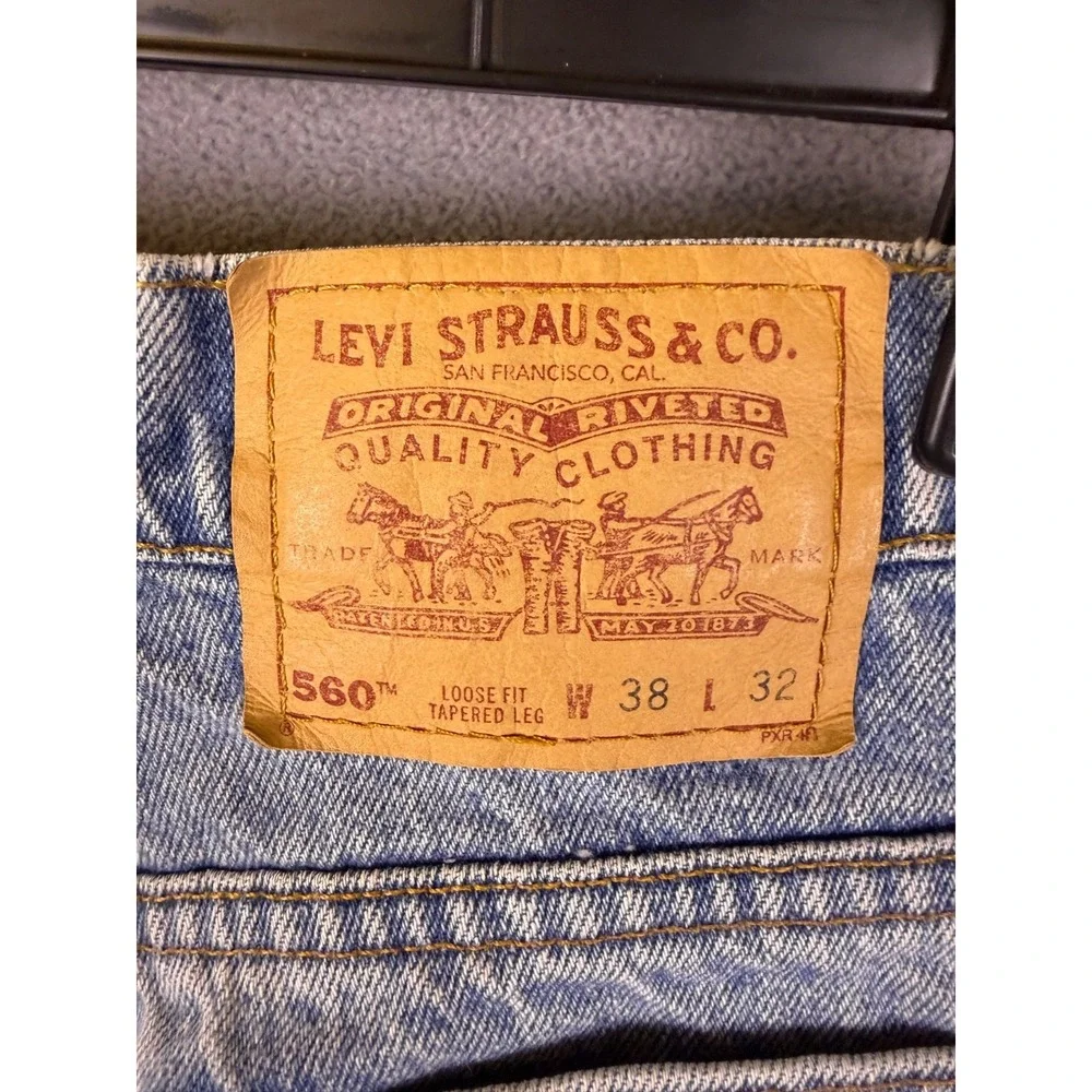 Vintage Levi's 560 Jeans Mens Blue Made In USA 90s Loose Fit Size‎ 38x32